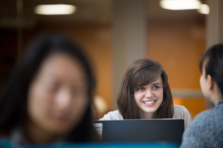 student at laptop